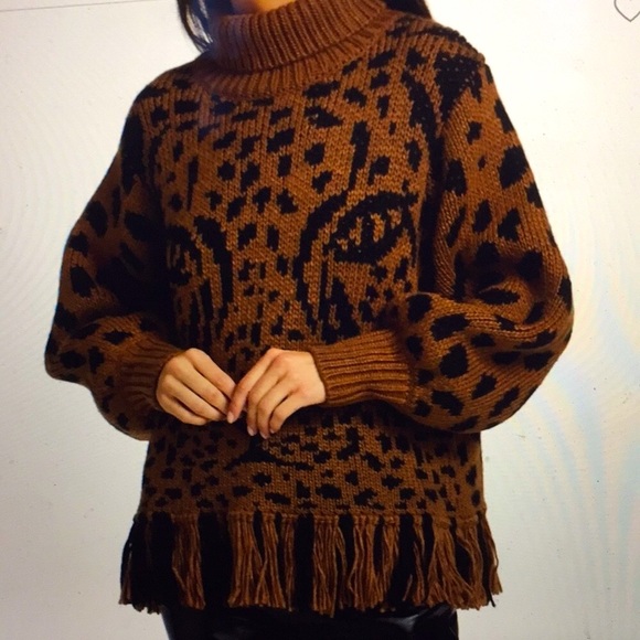 FARM Rio Leopard Fringe Sweater - Picture 4 of 9